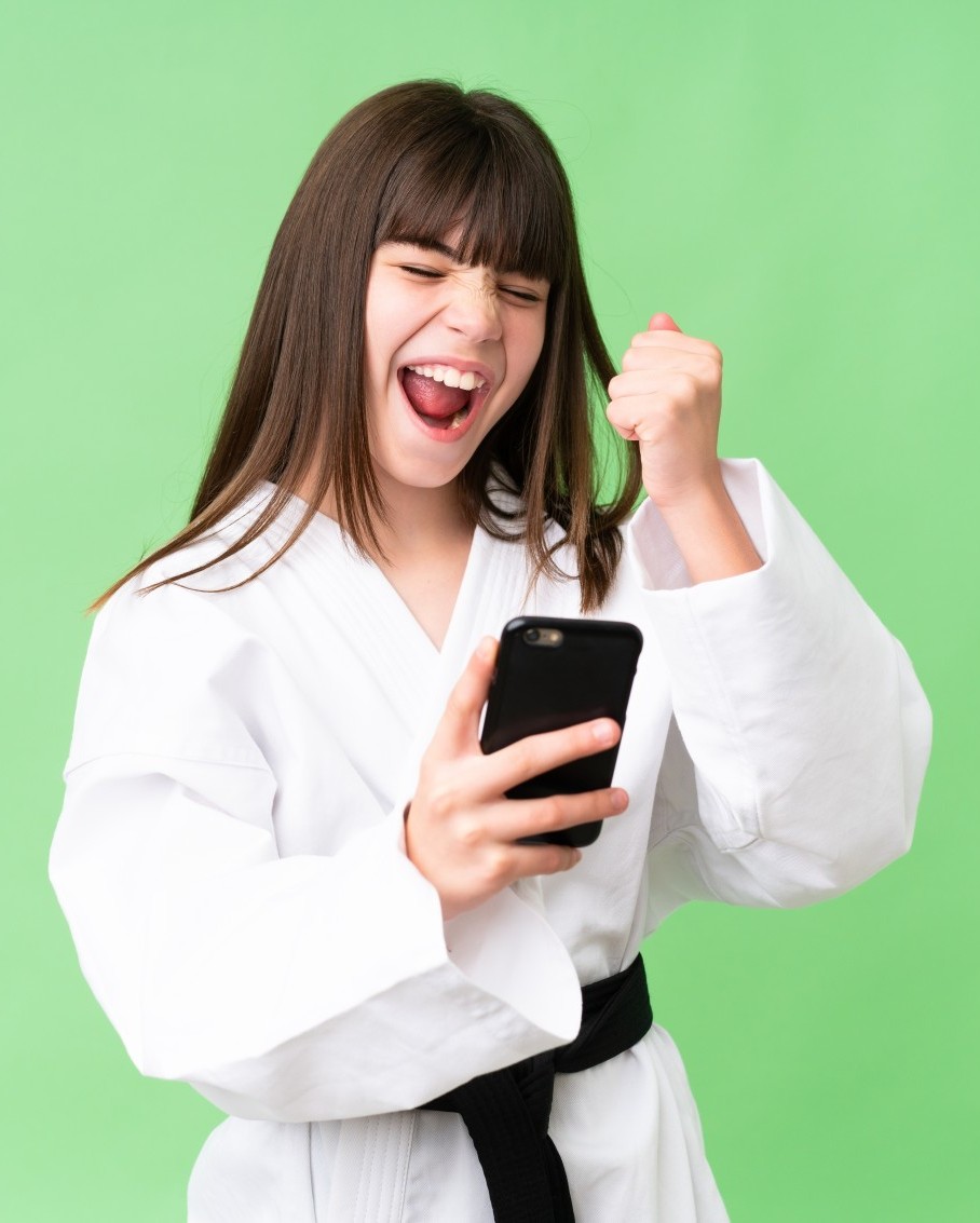 A sensei calmly practicing karate, since Mokuso is doing the hard work.